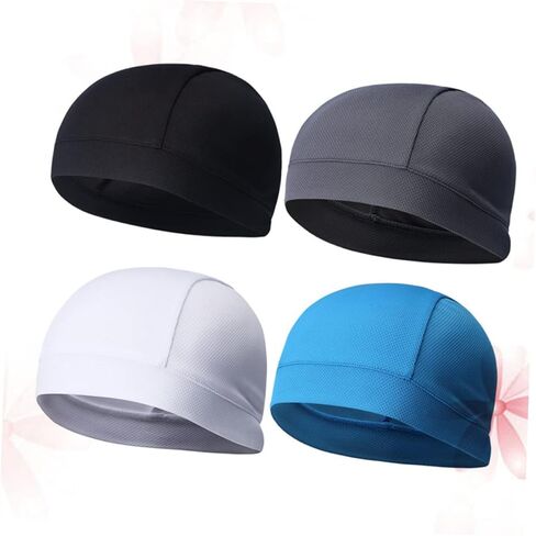 Homoyoyo 4Pcs Quick Dry Cycling Beanie Caps for Men Women High Elasticity Sweatproof Liner for Outdoor Sports Mountain Biking Road Racing Comfortable Helmet Underliner in Saudi Arabia