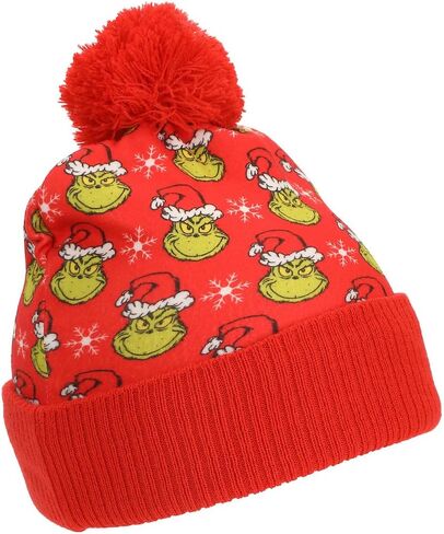 The Grinch All-Over Character Print Youth 2-Piece Knit Beanie & Gloves Set in Saudi Arabia