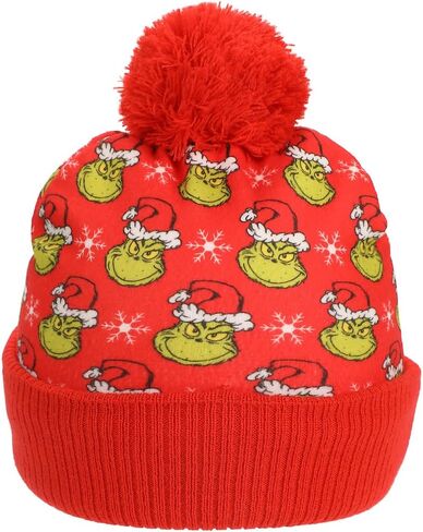 The Grinch All-Over Character Print Youth 2-Piece Knit Beanie & Gloves Set in Saudi Arabia