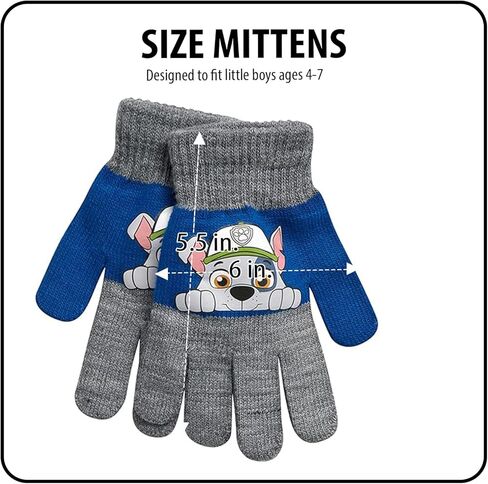 Nicklelodeon Boys 4 Pack Gloves or Mitten Set Paw Patrol and Blaze (Toddler/Little Boys), Age 4-7 Paw Patrol Gloves Set with Handwarmers in Saudi Arabia