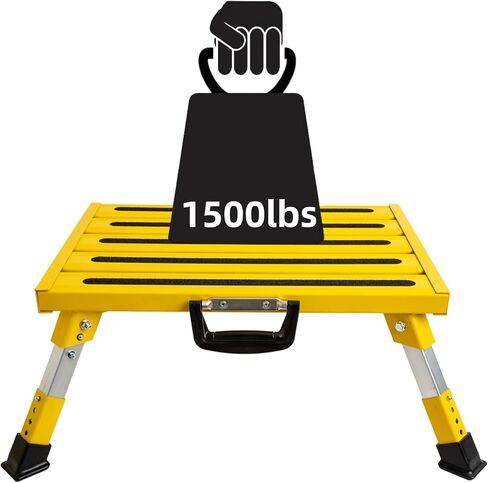 عجلات Homeon خطوات RV قابلة للطي خطوات محمولة 16.5 "× 12.2" مضاد للانزلاق وسطح السلامة مع مقابض خطوات قابلة للطي من الألومنيوم يدعم ارتفاع قابلة للتعديل حتى 1000 رطل (أحمر) (أحمر) in Kuwait