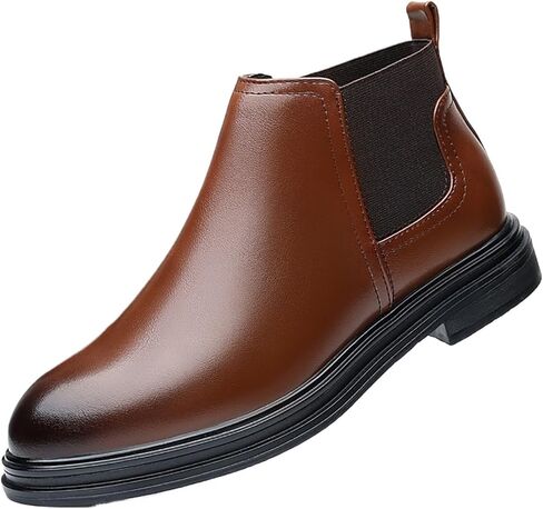 Men's Premium Soft Pu Leather Dress Boots For Business, Weddings And Formal Events Slip-On Comfort With Anti-Slip Sole in Saudi Arabia