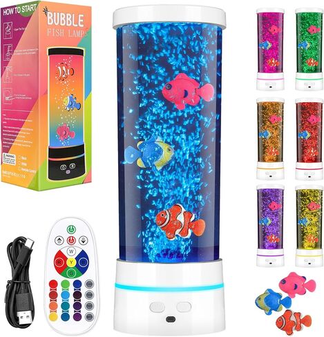 Sensory Fish Lamp with 16 RGB Colors, Silent Operation, Soft Lighting, and Remote Control. A Creative Gift for Children, Classmates, Friends, Lover, and Family in Saudi Arabia