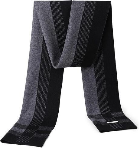 وشاح صوف ميرينو من BISON DENIM للرجال - أوشحة شتوية دافئة للغاية، خفيفة الوزن من الكشمير مع صندوق هدايا in Kuwait