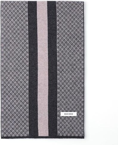 وشاح صوف ميرينو من BISON DENIM للرجال - أوشحة شتوية دافئة للغاية، خفيفة الوزن من الكشمير مع صندوق هدايا in Kuwait