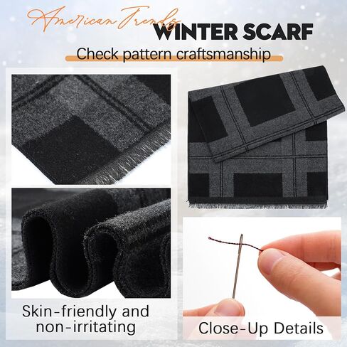 American Trends Mens Scarf Plain Solid Color Winter Scarf for Men Unisex Tassel Warm Soft Scarfs in Saudi Arabia