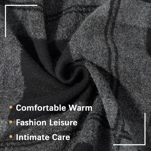 American Trends Mens Scarf Plain Solid Color Winter Scarf for Men Unisex Tassel Warm Soft Scarfs in Saudi Arabia