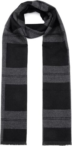 American Trends Mens Scarf Plain Solid Color Winter Scarf for Men Unisex Tassel Warm Soft Scarfs in Saudi Arabia
