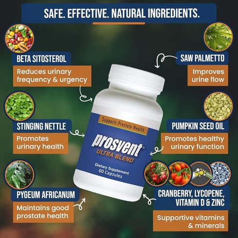 Advanced Prostate Support Ultra - Natural Supplement with Saw Palmetto, Pygeum, Lycopene, Stinging Nettle, Beta Sitosterol, Cranberry and More to Ease Urinary Frequency & Urgency (60 Count) in Saudi Arabia