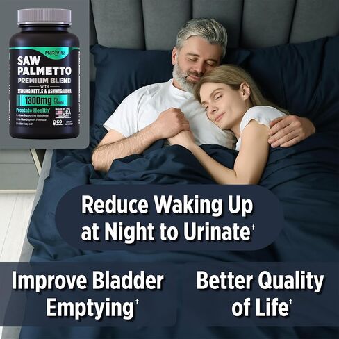 Prostate Premium - Saw Palmetto for Men, Stinging Nettle, Ashwagandha, Lycopene, Bladder & Urinary Relief, Prostate Supplement for Men, 60ct in Saudi Arabia