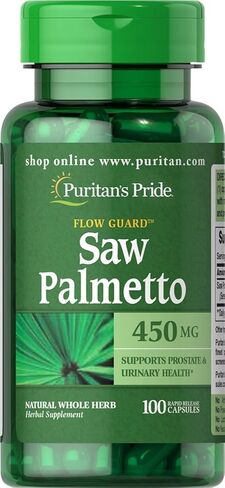Puritan's Pride Flow Guard™ Saw Palmetto Extract 450mg, Natural Whole Herb Traditional Herbal Dietary Supplement for Mens Prostate and Urinary Health Support, 200 Rapid Release Capsules in Saudi Arabia