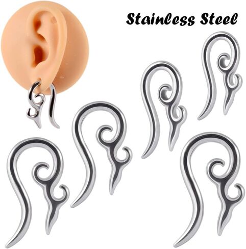 1 Pair Stainless Steel Seamless Ear Plugs - 2.5-5.5mm Tiny Gauges for Minimalist Stretching, Hypoallergenic Body Jewelry (Discreet Daily Wear) in Saudi Arabia