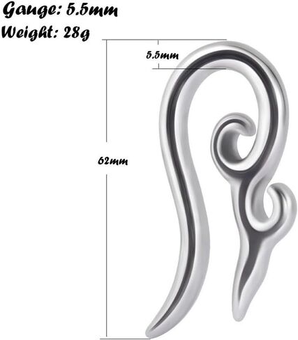 1 Pair Stainless Steel Seamless Ear Plugs - 2.5-5.5mm Tiny Gauges for Minimalist Stretching, Hypoallergenic Body Jewelry (Discreet Daily Wear) in Saudi Arabia