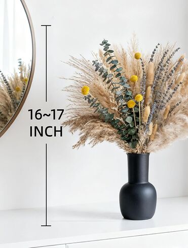 Boho Decor Bouquet - Pampas Grass,Eucalyptus,Lavender,Bunny Tail,Billy Balls 16~17inch Natural Dried Flowers for Home,Living Room,Wedding,Room,Wall Decor in Saudi Arabia
