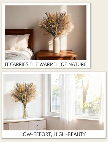 Boho Decor Bouquet - Pampas Grass,Eucalyptus,Lavender,Bunny Tail,Billy Balls 16~17inch Natural Dried Flowers for Home,Living Room,Wedding,Room,Wall Decor in Saudi Arabia