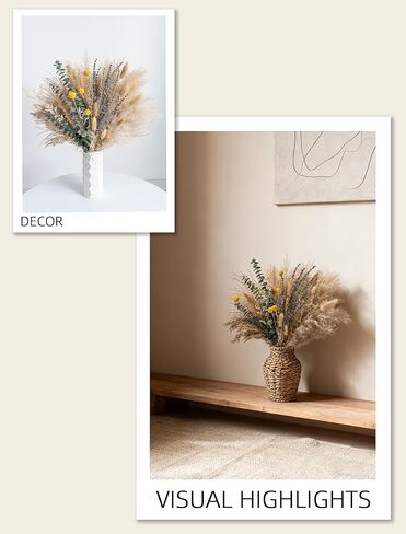 Boho Decor Bouquet - Pampas Grass,Eucalyptus,Lavender,Bunny Tail,Billy Balls 16~17inch Natural Dried Flowers for Home,Living Room,Wedding,Room,Wall Decor in Saudi Arabia