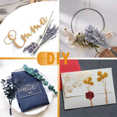 130Pcs DIY Mixed Natural Dried Flower Set, Preserved Flowers Bulk with Baby's Breath, Dried Roses, Eucalyptus Stems, Mini Handmade Flower Arrangement, Dried Flower for Home Decor in Kuwait