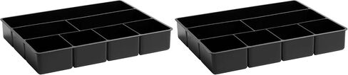 Rubbermaid Regeneration 9-Section Drawer Organizer, Plastic, 14 x 9.125 x 1.125 Inches, Black (45706) in Saudi Arabia
