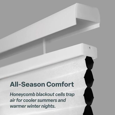 REGAL estate DrillMount Cordless 1.5" Light Filtering Top Down Bottom Up Cellular Shades, 33" W x 64" H, White in Saudi Arabia