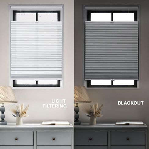 REGAL estate DrillMount Cordless 1.5" Light Filtering Top Down Bottom Up Cellular Shades, 33" W x 64" H, White in Saudi Arabia