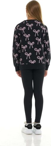 Pink Angel 2-Pack Girls Fleece Crewneck Sweatshirts – Soft Cotton Blend Pullover Tops for School, Play, and Layering in Saudi Arabia