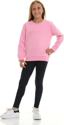 Pink Angel 2-Pack Girls Fleece Crewneck Sweatshirts – Soft Cotton Blend Pullover Tops for School, Play, and Layering in Saudi Arabia