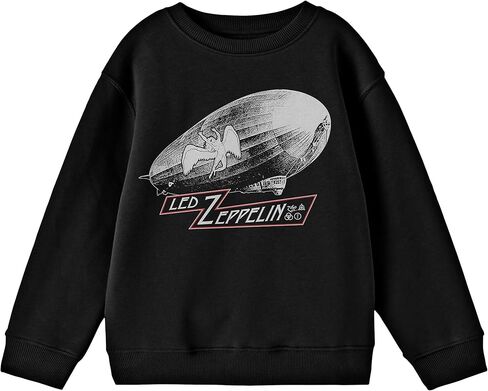 Bioworld Led Zeppelin Distressed Vintage Style Dazed & Confused Cover Art Junior's Black Crew Neck Sweatshirt in Kuwait