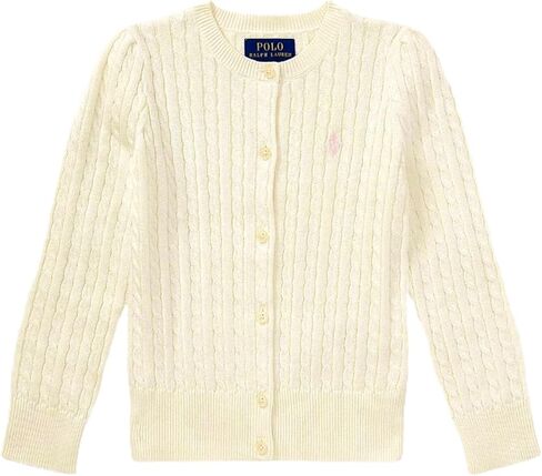 Ralph Lauren Polo Girls Cotton Knit Cable Cardigan Sweater (6X) Cream in Saudi Arabia