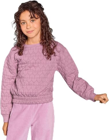Lands' End Girls Knit Quilted Crew Neck Sweatshirt in Saudi Arabia