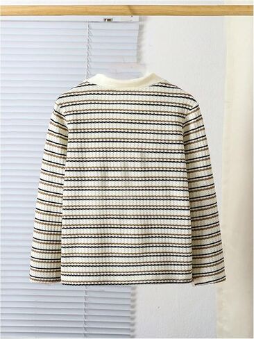 Verdusa Girl سويت شيرت مخطط بلوفر بلوزات الخريف بلايز Preppy Tween Girls العصرية Cothes in Kuwait