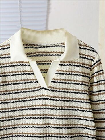 Verdusa Girl سويت شيرت مخطط بلوفر بلوزات الخريف بلايز Preppy Tween Girls العصرية Cothes in Kuwait