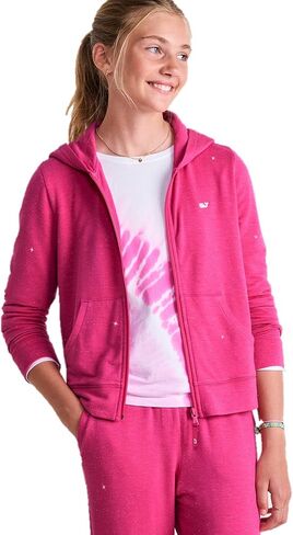 سترة بغطاء رأس للفتيات من Vineyard Vines Shimmer Dreamcloth بسحاب كامل in Kuwait