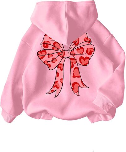 SweatyRocks Girl's Cute Graphic Sweatshirts Long Sleeve Drop Shoulder Hoodies Pullover Tops in Saudi Arabia