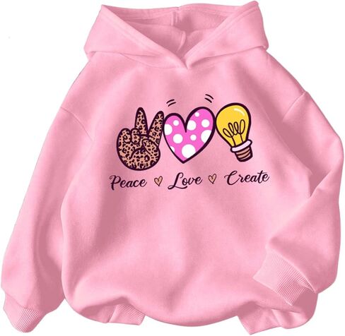 SweatyRocks Girl's Cute Graphic Sweatshirts Long Sleeve Drop Shoulder Hoodies Pullover Tops in Saudi Arabia