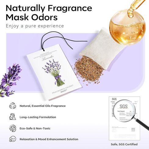 12 Packs Lavender Hanging Closet Deodorizer Air Freshener Long Lasting Scented Sachets Smell Goods for House or Office in Saudi Arabia