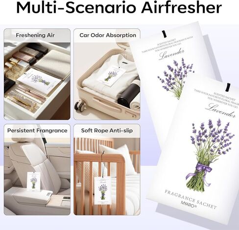 12 Packs Lavender Hanging Closet Deodorizer Air Freshener Long Lasting Scented Sachets Smell Goods for House or Office in Saudi Arabia