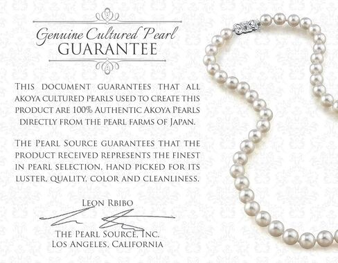 The Pearl Source 14K Gold 7.5-8.0mm Round White Japanese Akoya Pearl Tincup Celeste Necklace for Women in Saudi Arabia