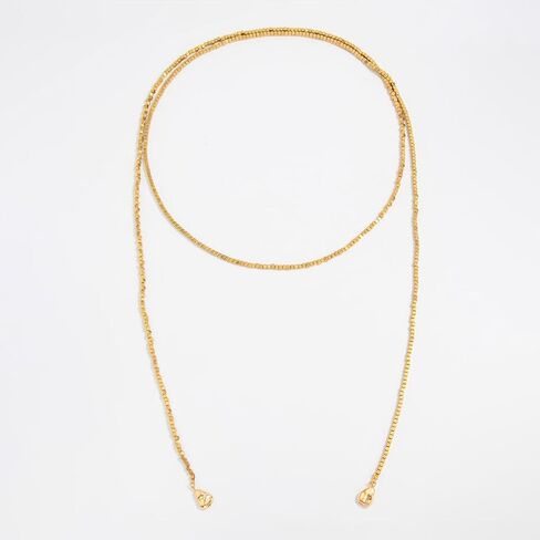 Gold Long Necklace for Women,Gold Beaded Long Chain Necklaces,Vintage Layered Pearl Strand Y Necklace Statement Jewelry in Saudi Arabia