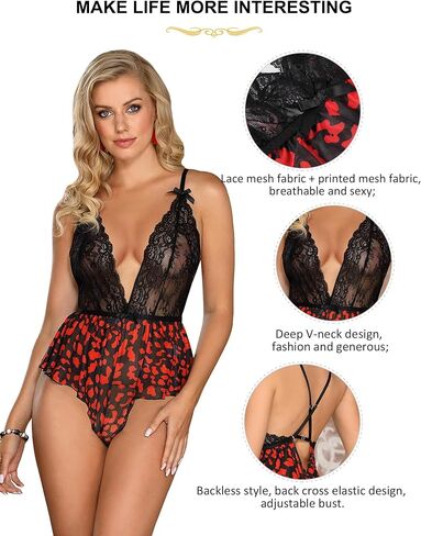 Teddy Lingerie for Women Big Size Babydoll Lingerie Breathable Underwear Sexy Backless Sexy Lingerie for Women Plus Size in Saudi Arabia