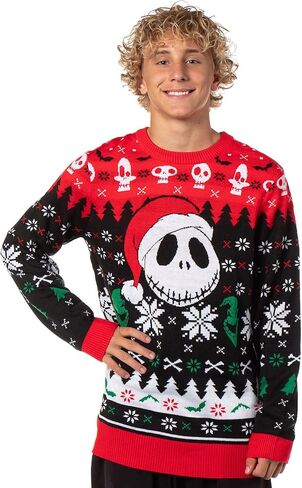بلوفر محبوك من Mad Engine The Nightmare Before Christmas للرجال من Santa Jack للبالغين in Saudi Arabia