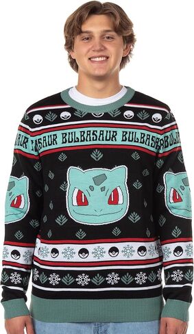Mad Engine Pokemon Character Design Men's Pullover Crewneck Adult Ugly Sweater for Christmas in Saudi Arabia