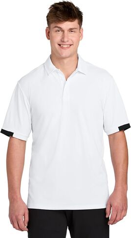 SPORT-TEK Unisex Club Colorblock Polo | Moisture Wicking Collared Shirt for Men & Women, Odor Resistant, Breathable Mesh in Saudi Arabia