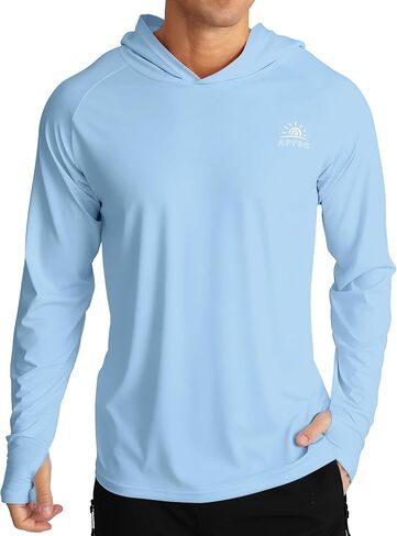 APTRO Men's UPF 50+ Sun Protection Long Sleeve Hoodie Shirts UV Outdoor Fishing Shirts SPF Rash Guard Shirts for Men in Kuwait