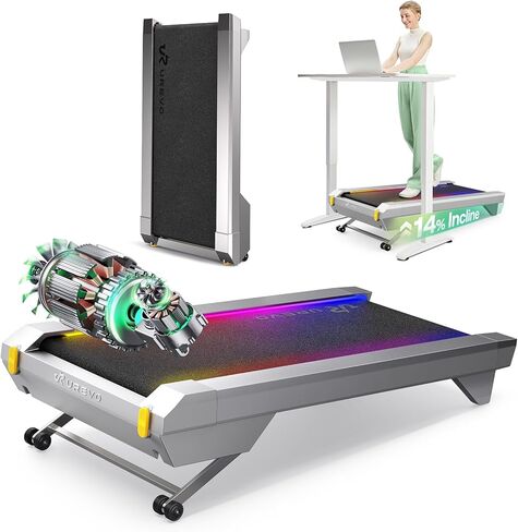 جهاز مشي UREVO تحت المكتب، وسادة مشي 2 في 1 للمنزل/المكتب، جهاز مشي محمول مع جهاز تحكم عن بعد، شاشة LED in Kuwait