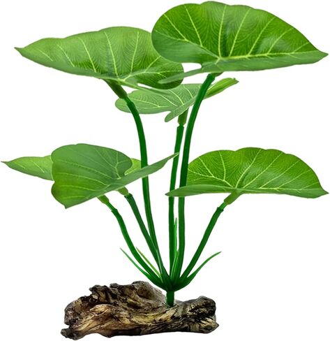 2-Pack Fish Tank Decorations Plants Aquarium Decor, 6inch Betta Fish Leaf Hammock, Artificial Plastic Plant Driftwood for Small Tank, Goldfish, Fish Hides, Reptiles Plant Decor in Saudi Arabia