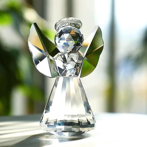 3’’ Crystal Guardian Angel Figurine Collectible Figurines, Glass Guardian Angel Statue Gifts for Women, Paperweight for Home Decor in Kuwait