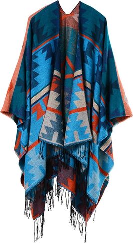 Mommy Jennie Women's Shawl Wraps Open Front Poncho Sweater Cape Cardigan with Tassel Winter Travel Scarf in Saudi Arabia