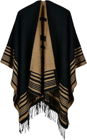 Mommy Jennie Women's Shawl Wraps Open Front Poncho Sweater Cape Cardigan with Tassel Winter Travel Scarf in Saudi Arabia