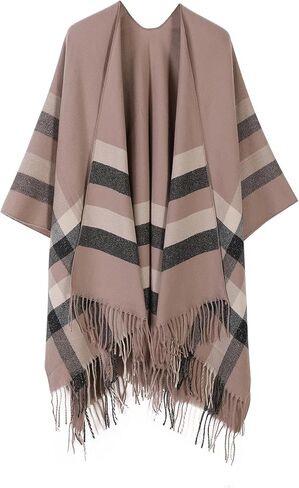 Mommy Jennie Women's Shawl Wraps Open Front Poncho Sweater Cape Cardigan with Tassel Winter Travel Scarf in Saudi Arabia