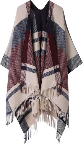 Mommy Jennie Women's Shawl Wraps Open Front Poncho Sweater Cape Cardigan with Tassel Winter Travel Scarf in Saudi Arabia